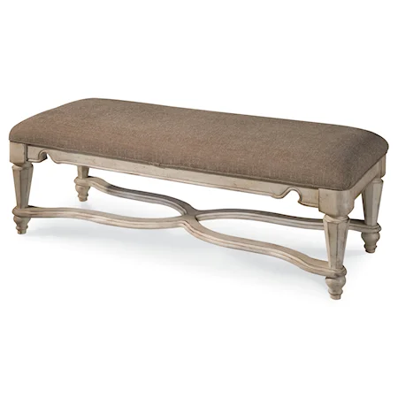 Bench with X-Stretcher and Upholstered Seat